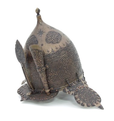 Lot 907 - An 19th Century Turkish helmet with riveted...