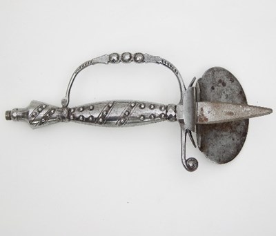 Lot 913 - A steel sword hilt, decorated with faceted...