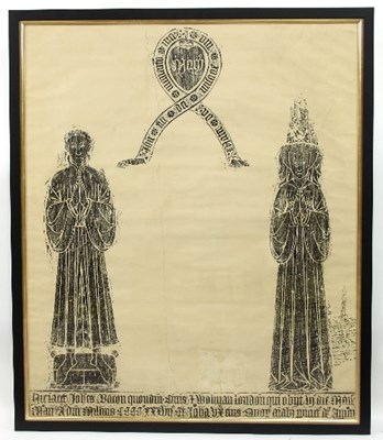 Lot 916 - A brass rubbing of John Bacon and his wife,...