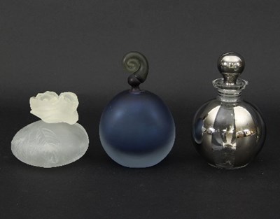 Lot 955 - Three 20th Century glass scent bottles, one of...