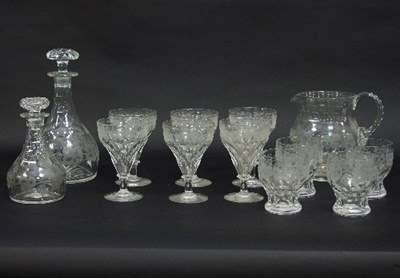 Lot 958 - A quantity of vine leaf engraved glassware...