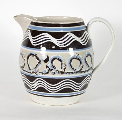 Lot 961 - A 19th Century Mocha ware jug, typically...