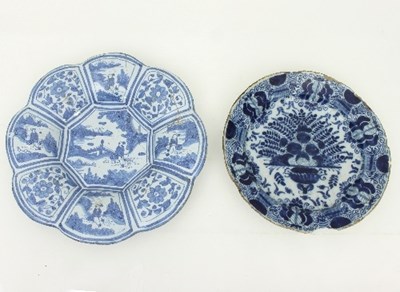 Lot 970 - Two Continental Delft blue and white dishes,...