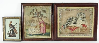 Lot 1040 - A Victorian needlework picture of a King...