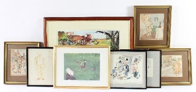 Lot 1045 - A group of various prints and watercolours to...