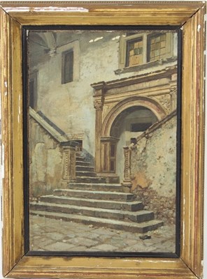 Lot 1084 - Cerrone/Italian Archway and Steps/signed oil...