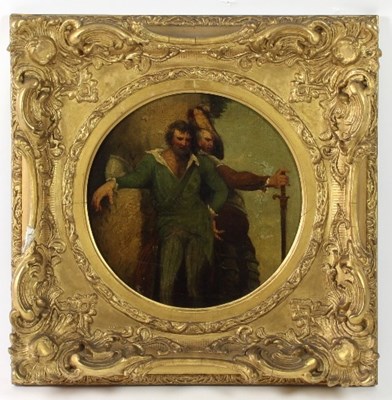 Lot 1093 - 19th Century Italian School/Two Men Leaning on...