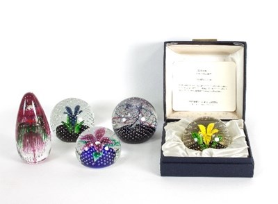 Lot 11 - A Caithness glass paperweight 'Flower in Rain',...