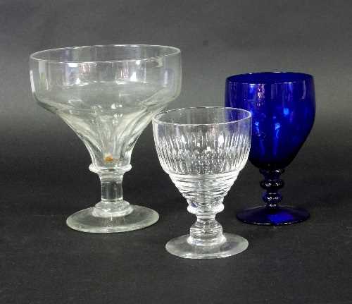 Lot 26 - A large Georgian glass rummer with moulded