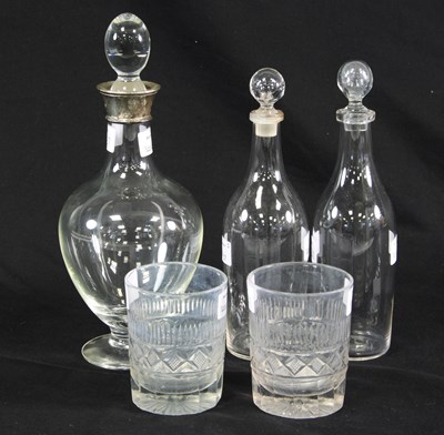 Lot 37 - A Dartington glass silver mounted decanter and...