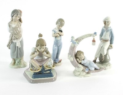 Lot 55 - Five pieces of Lladro porcelain to include...