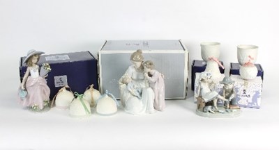 Lot 57 - Three Lladro porcelain figures to include...