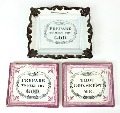 Lot 88 - Two Staffordshire lustreware plaques, each...