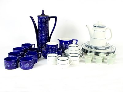 Lot 96 - A Rorstrand Fjord pattern coffee set, a...