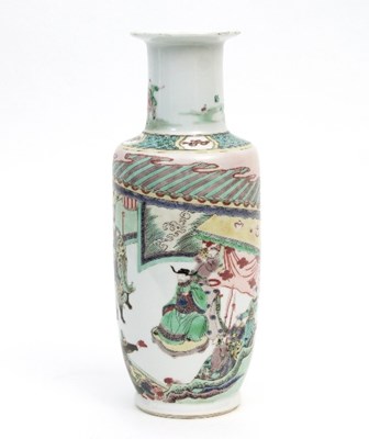 Lot 115 - A Chinese famille verte porcelain vase, Kangxi...