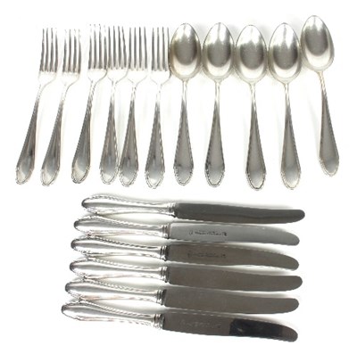 Lot 139 - A German silver part service of flatware...