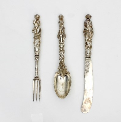 Lot 178 - A Victorian silver christening set, FH, London...