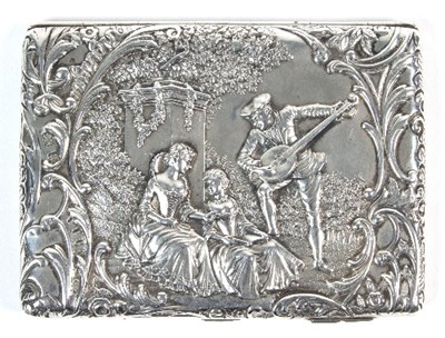 Lot 181 - An Edwardian embossed silver aide-m?moire,...