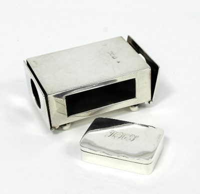 Lot 223 - A silver matchbox holder, London 1896, with...