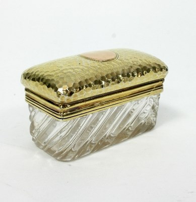 Lot 228 - A Victorian silver gilt mounted rouge box,...