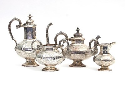 Lot 232 - A Victorian silver tea and coffee set, Joseph...