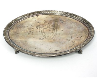 Lot 233 - An oval silver salver, James Dixon & Sons,...