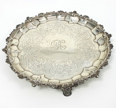 Lot 234 - A Victorian silver salver, Daniel & Charles...