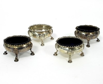 Lot 235 - A set of four George III silver salts, D & R...