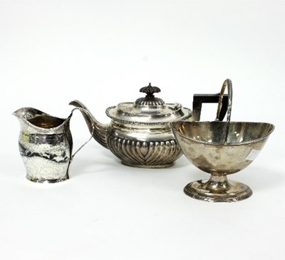 Lot 237 - A bachelor's silver teapot, TH, Birmingham...