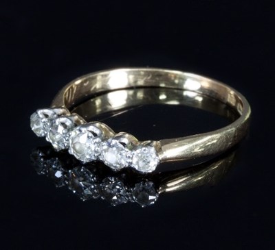 Lot 277 - A diamond five-stone ring set to an 18ct gold...