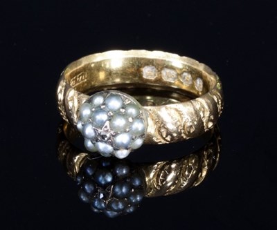 Lot 288 - A Victorian 18ct gold wedding band with later...