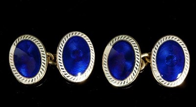 Lot 297 - A pair of 18ct gold cufflinks by Cropp & Farr,...