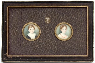 Lot 366 - A pair of 19th Century portrait miniatures/A...