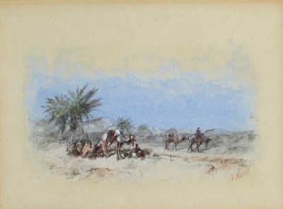 Lot 384 - Frank Norie (fl. 1870)/Camels and Figures in...