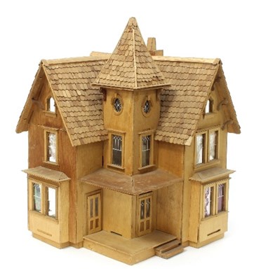 Lot 451 - A hand built wooden doll's house complete with...