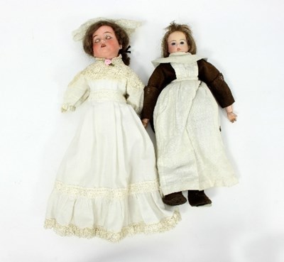 Lot 460 - A German bisque head doll with composition...