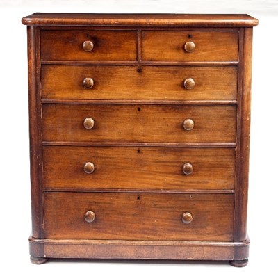 Lot 585 - A large Victorian mahogany chest of two short...