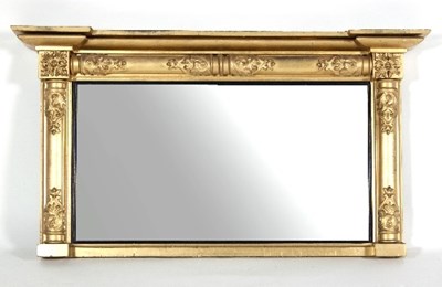 Lot 587 - A William IV plaster gilt overmantel mirror,...