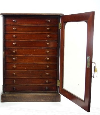 Lot 594 - A mahogany collector's cabinet or chest,...