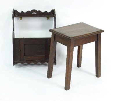 Lot 595 - An oak side table, the single drawer with...