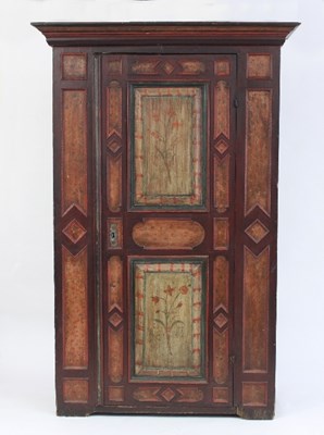 Lot 599 - An Austrian Tyrolean painted wardrobe with...