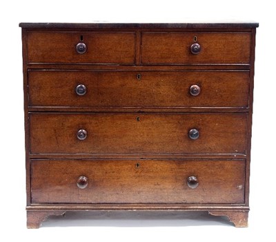 Lot 607 - A mahogany chest of two short and three long...