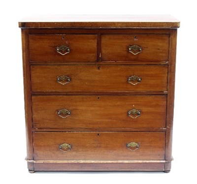 Lot 608 - A mahogany chest of two short and three long...