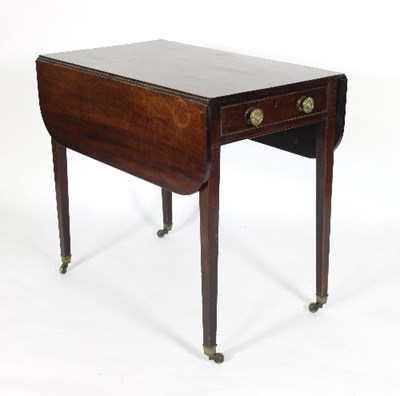 Lot 630 - A George III two-flap Pembroke table on square...