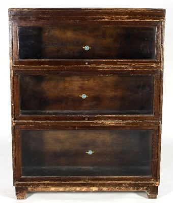 Lot 643 - A Globe Wernicke three-section bookcase on...