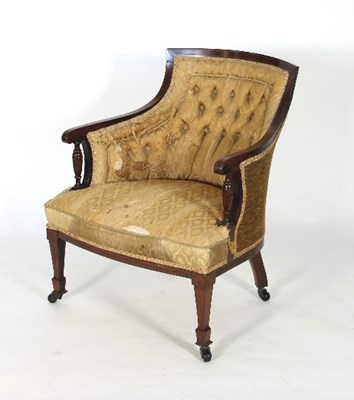 Lot 644 - An Edwardian tub-shaped single chair with...