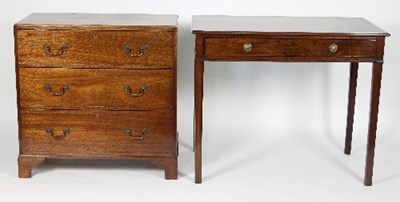 Lot 647 - A mahogany table fitted a drawer, 91cm wide...