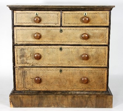 Lot 653 - An early 18th Century chest, the walnut...