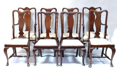 Lot 657 - A harlequin set of eight mahogany armchairs on...