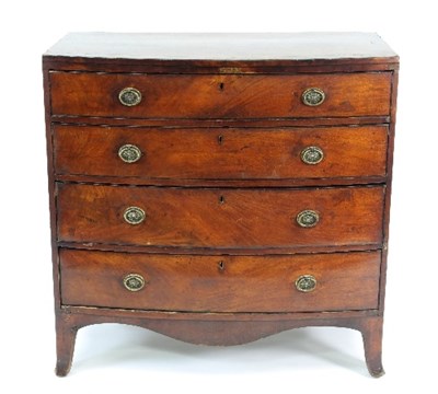 Lot 660 - A Victorian mahogany bowfront chest, the...